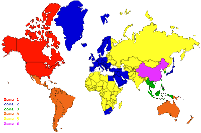 Zones DVD dans le monde